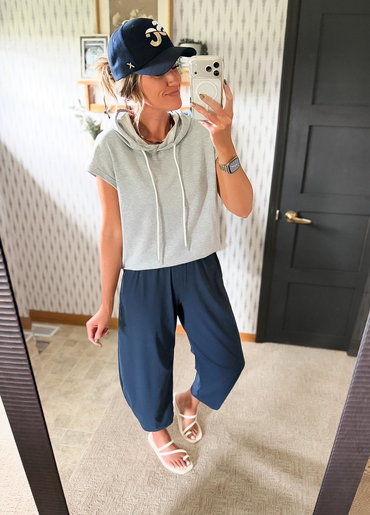 Sports mom OOTD
Top / small (runs oversized) 
Pants/ medium (size down if between)

#LTKOver40 #LTKSeasonal #LTKmomlife