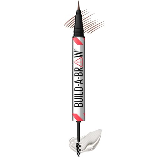 Maybelline Build-A-Brow 2-in-1 Brow Pen and Sealing Eyebrow Gel, Eyebrow Makeup for Real-Looking, Fuller Brows, Medium Brown, 1 Count | Amazon (US)