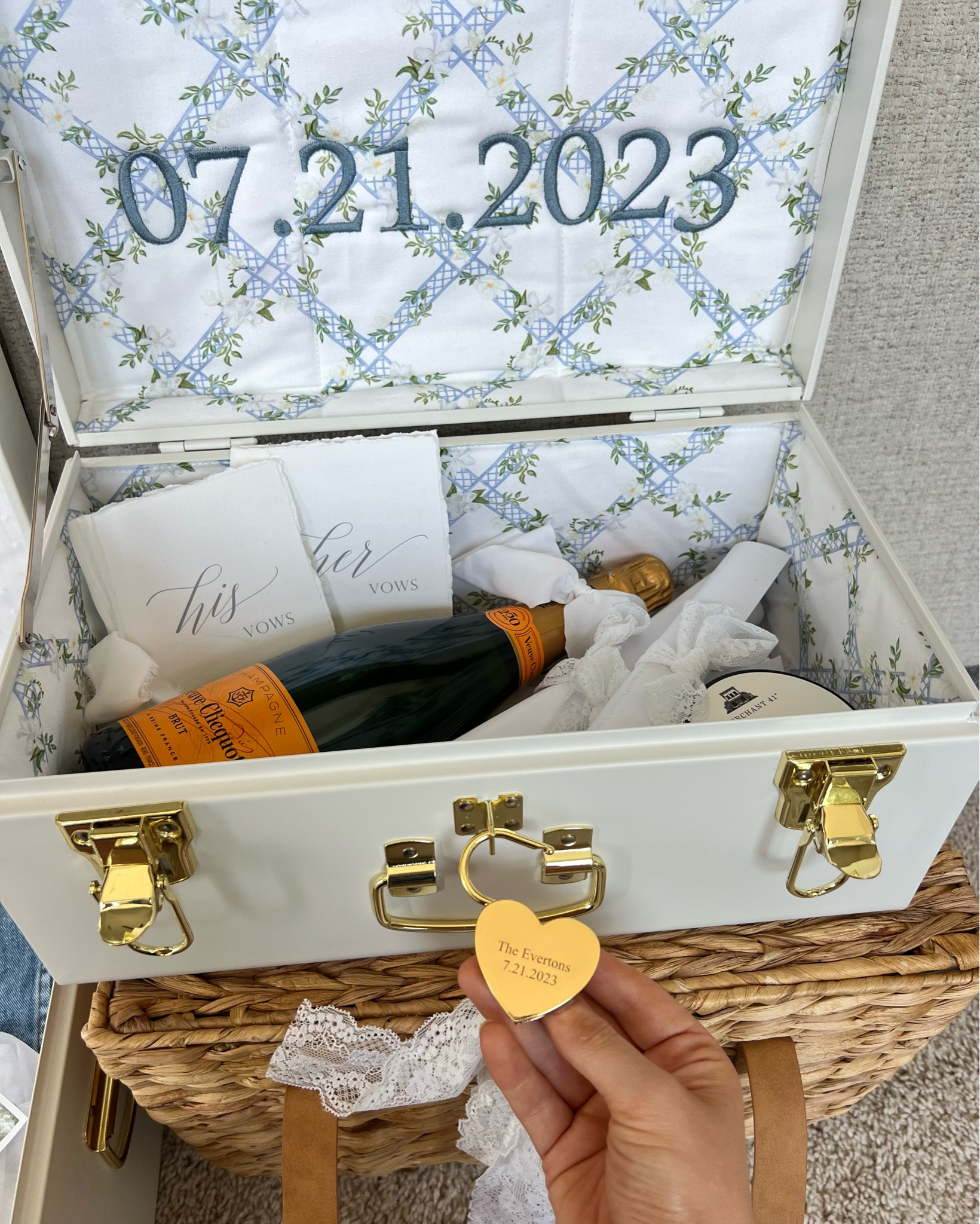 celebrating our anniversary today & bringing our mini truck from Petite Keep to the beach to look over some memories 🩵

#bridal #wedding #storagetrunk #petitekeep 

#LTKHome #LTKFamily #LTKWedding