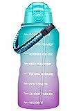 Fidus Large 1 Gallon Motivational Water Bottle with Paracord Handle & Removable Straw - BPA Free Lea | Amazon (US)