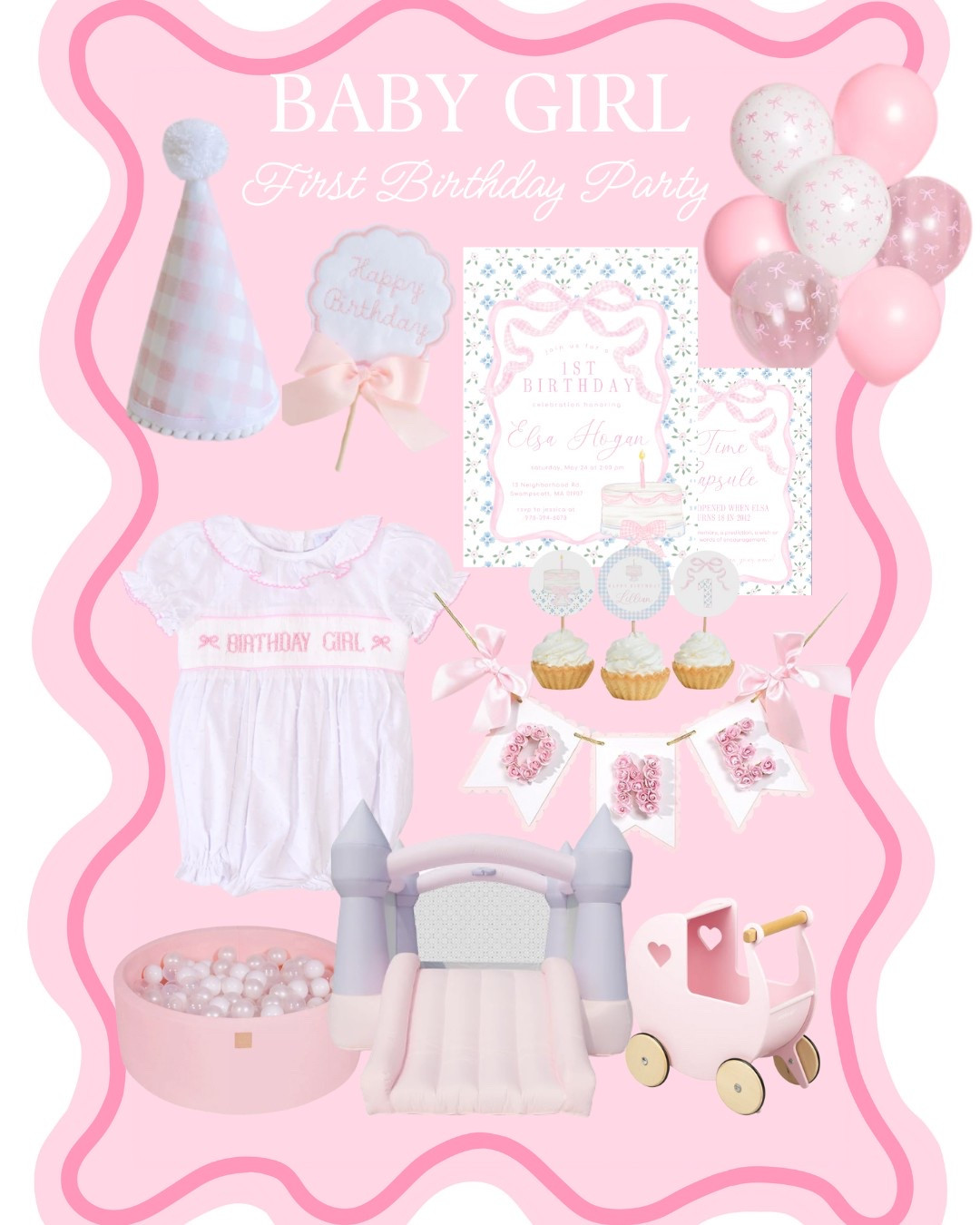Baby girl first birthday party inspo! Lots of pink, gingham and bows! 

#LTKParties #LTKBaby #LTKKids