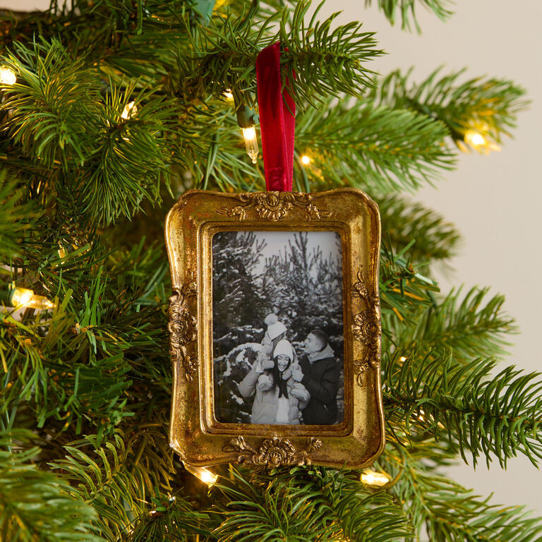 Mini Antique Gold Vintage Ornament Hanging Picture Frame | World Market