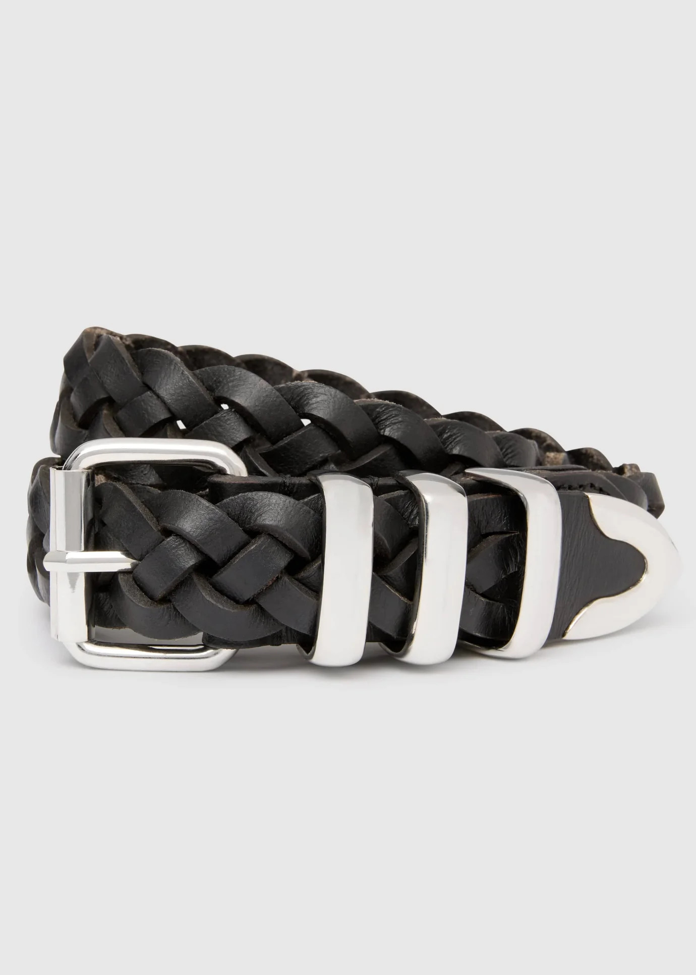 WOVEN LEATHER BELT - BLACK | WAT The Brand