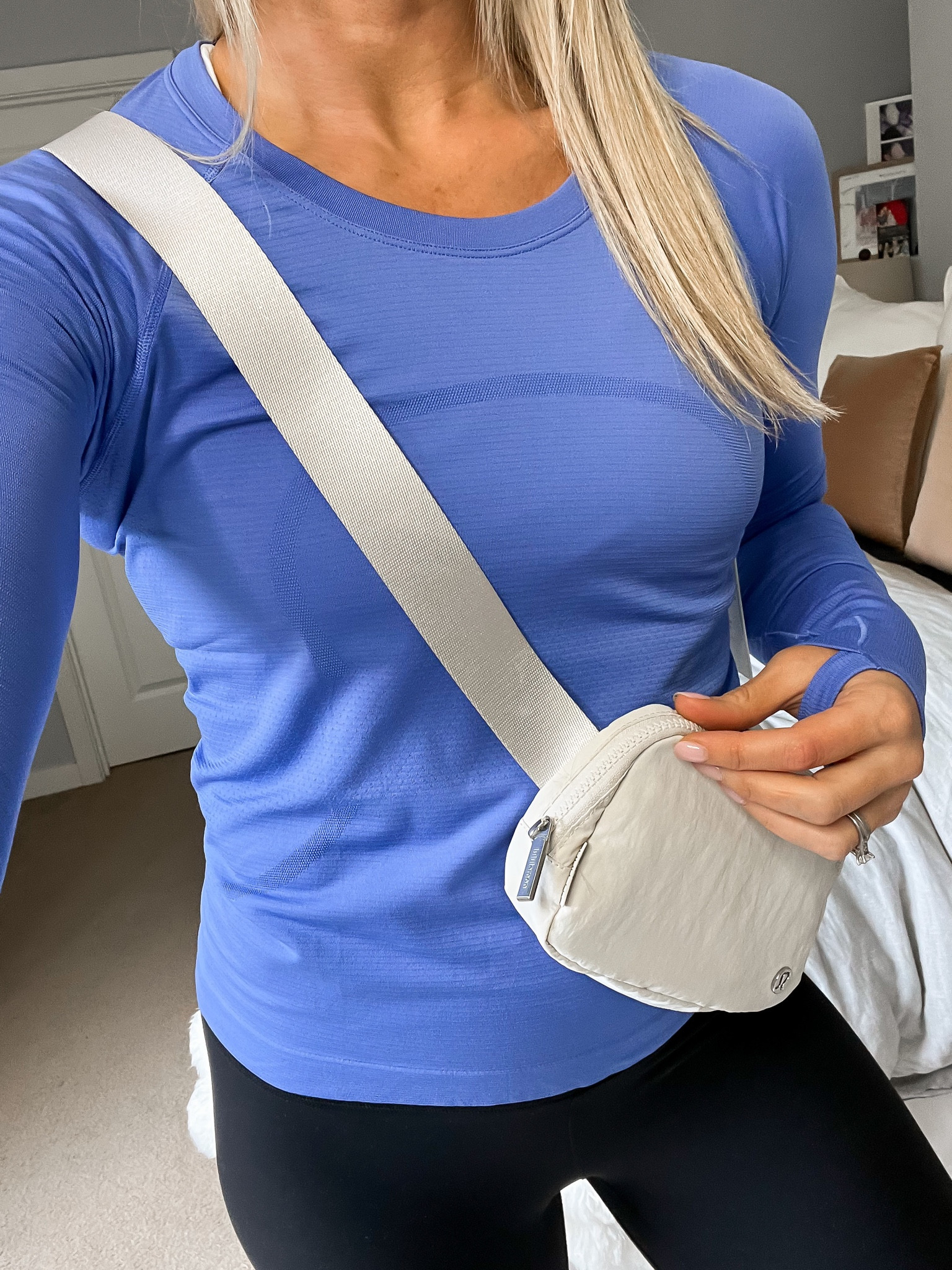 Race length swiftly tech long sleeve lululemon top. It fits amazing and you can even cover you hand on your run/walk for extra warmth. I’m in a size 8. 

#LTKunder100 #LTKstyletip #LTKfit