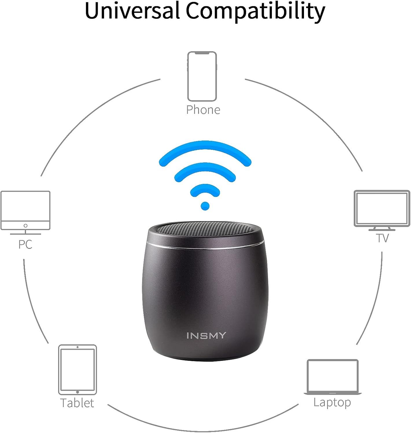 INSMY Small Bluetooth Speaker, Mini Portable Wireless Speaker Punchy Bass Rich Audio Stereo Pairi... | Amazon (US)