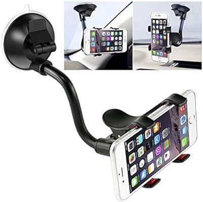 Car Phone Mount Windshield, Long Arm Clamp iVoler Universal Dashboard with Double Clip Strong Suc... | Amazon (US)