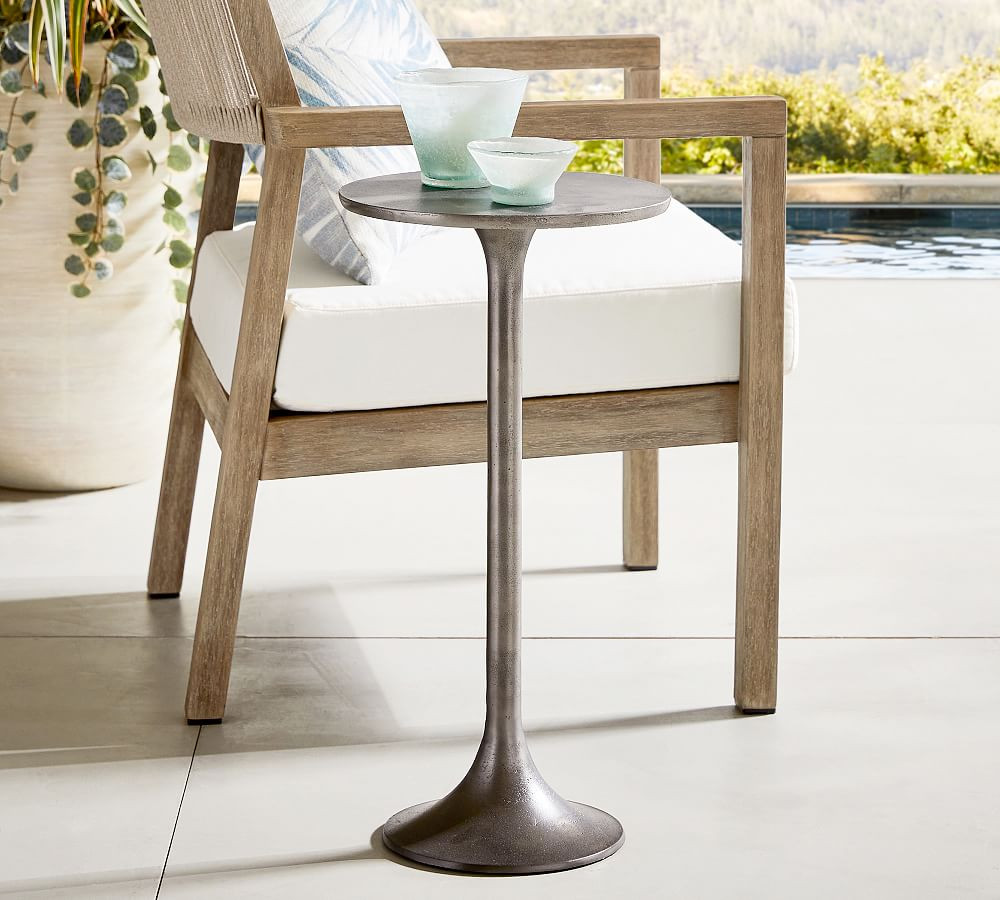 Belize 12" Metal Outdoor Side Table | Pottery Barn (US)