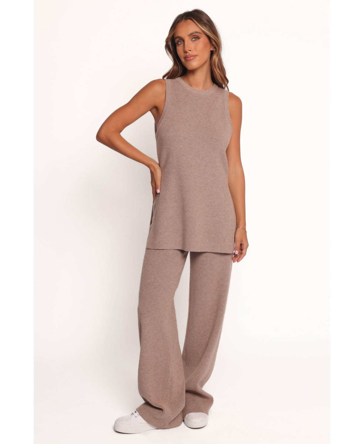 Petal and Pup Women's Ellory Knitted Pant Set - Taupe marle | Macy's
