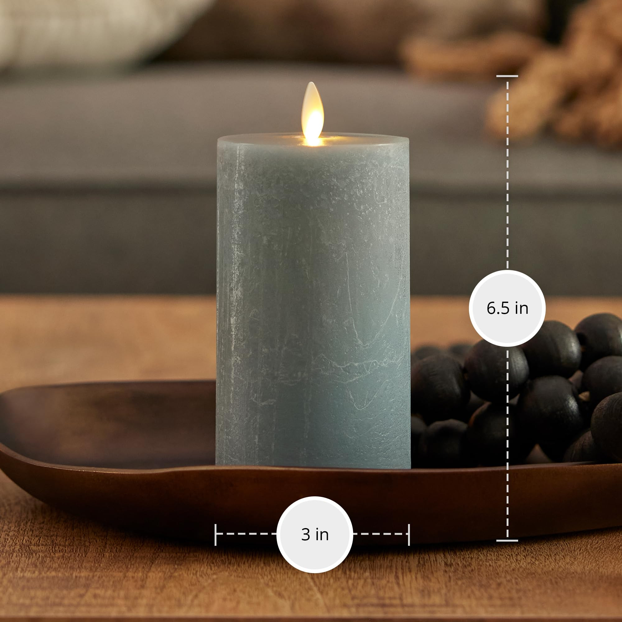 Luminara Seaglass Silver Blue Rechargeable Flameless Candle Moving Flame LED Pillar (3" x 6.5") F... | Amazon (US)