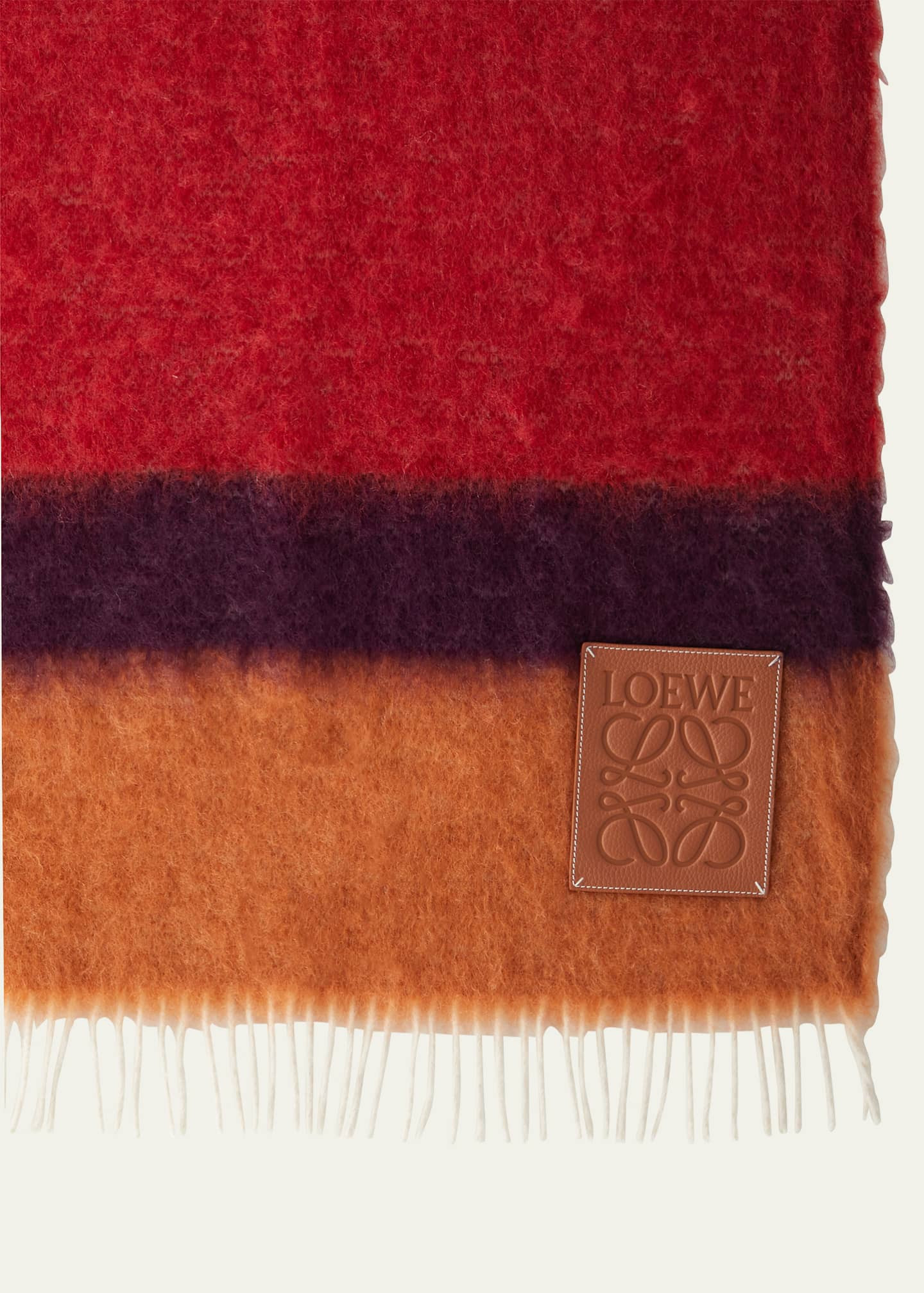 Loewe Stripe Mohair-Blend Throw Blanket | Bergdorf Goodman