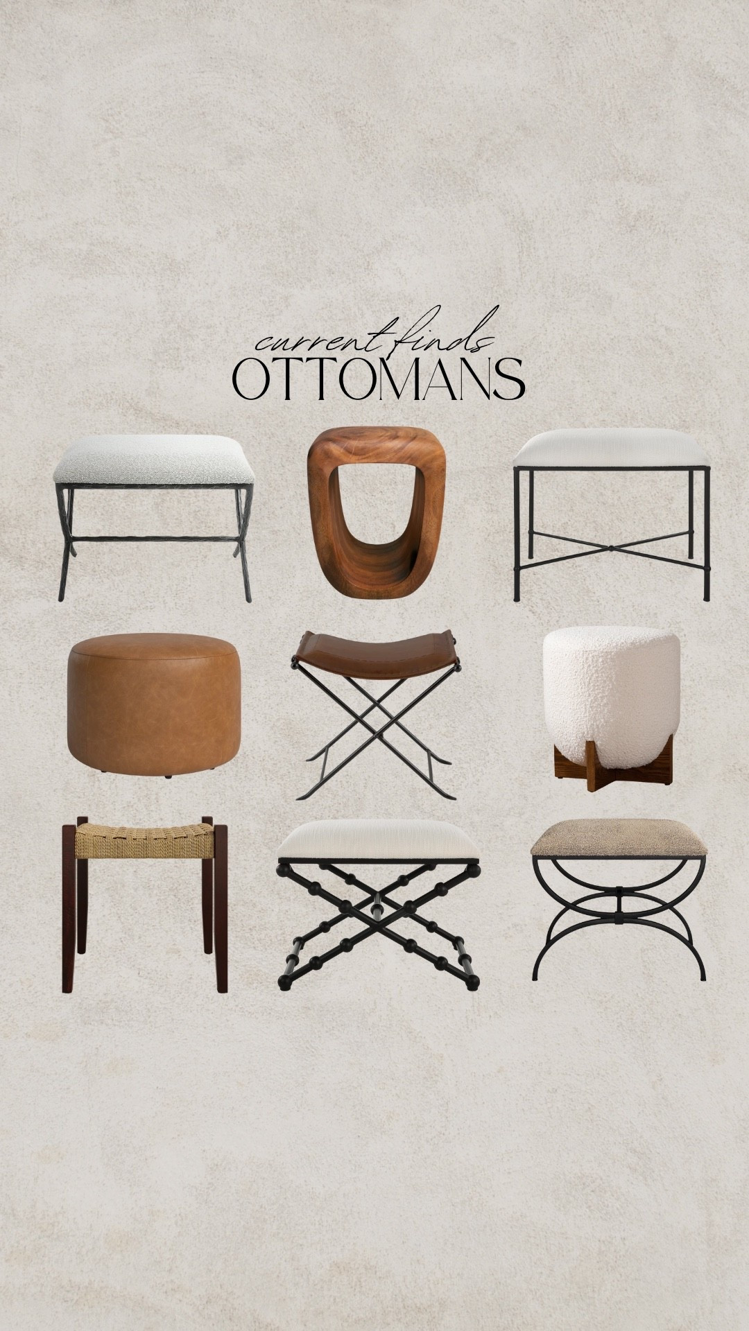 Modern organic Ottomans, leather ottoman, wood ottoman, boucle ottoman, linen ottoman, upholstered ottoman, fur ottomann

#LTKSaleAlert #LTKSeasonal #LTKHome

#LTKSeasonal #LTKSaleAlert #LTKHome