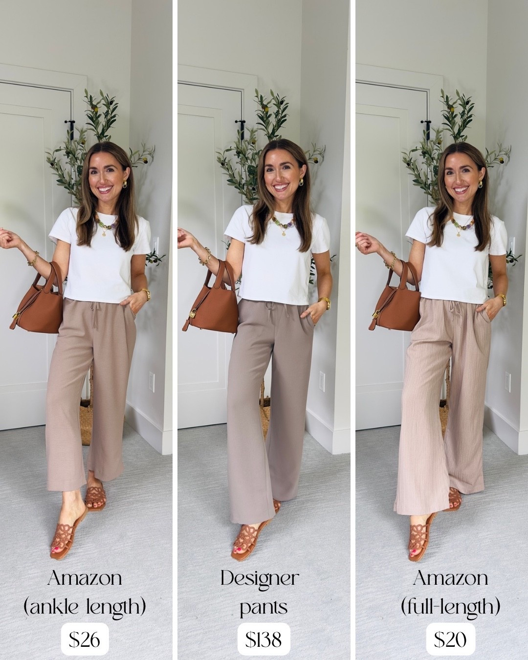 Amazon flowy drapey pants SO similar to the Aritzia lodge pant! I’m 5’3” wearing 2XS regular length in Aritzia (fits very similar to my other XS petite length ones)
Amazon pants: full-length pair wearing S. I would’ve done better in the XS 
Amazon ankle length pants: wearing S and the fit is better for me

#LTKootd #LTKPetite #LTKSaleAlert