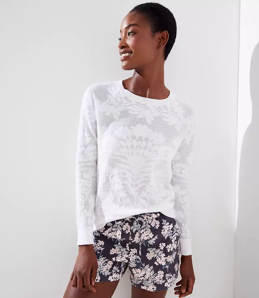 Floral Jacquard Sweater | LOFT