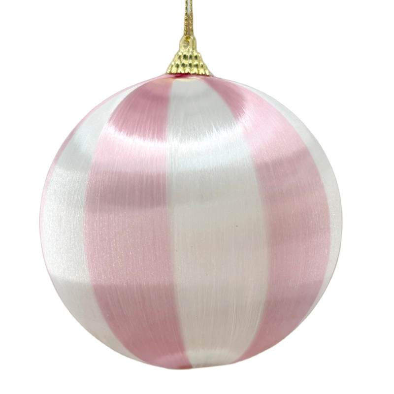 Pink & White Ball Ornament, 4" | At Home
