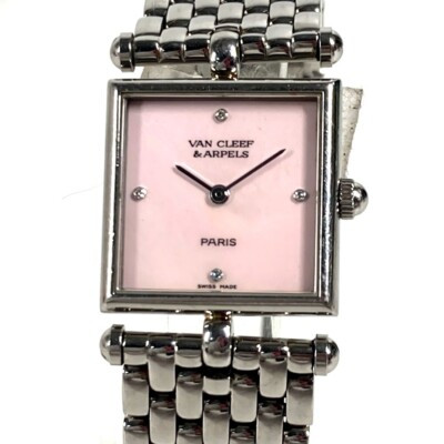 Van Cleef & Arpels 522642 Pink shell Classic Cale 4PDiamond Women's Wristwatch | eBay US