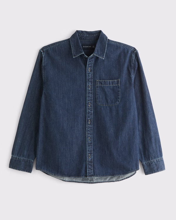 Denim Button-Up Shirt | Abercrombie & Fitch (UK)