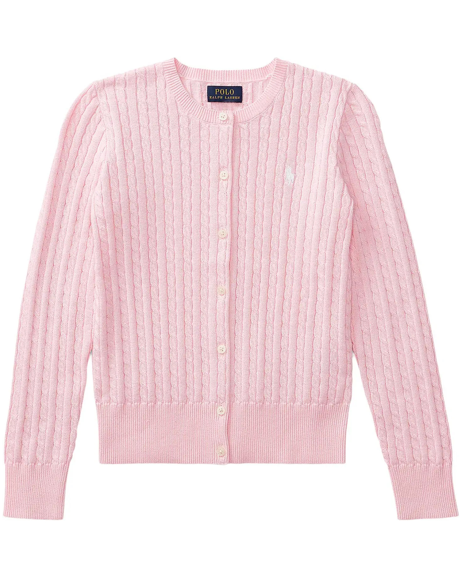 Girl's Polo Ralph Lauren Kids Mini-Cable Cotton Cardigan (Big Kid) | Zappos.com