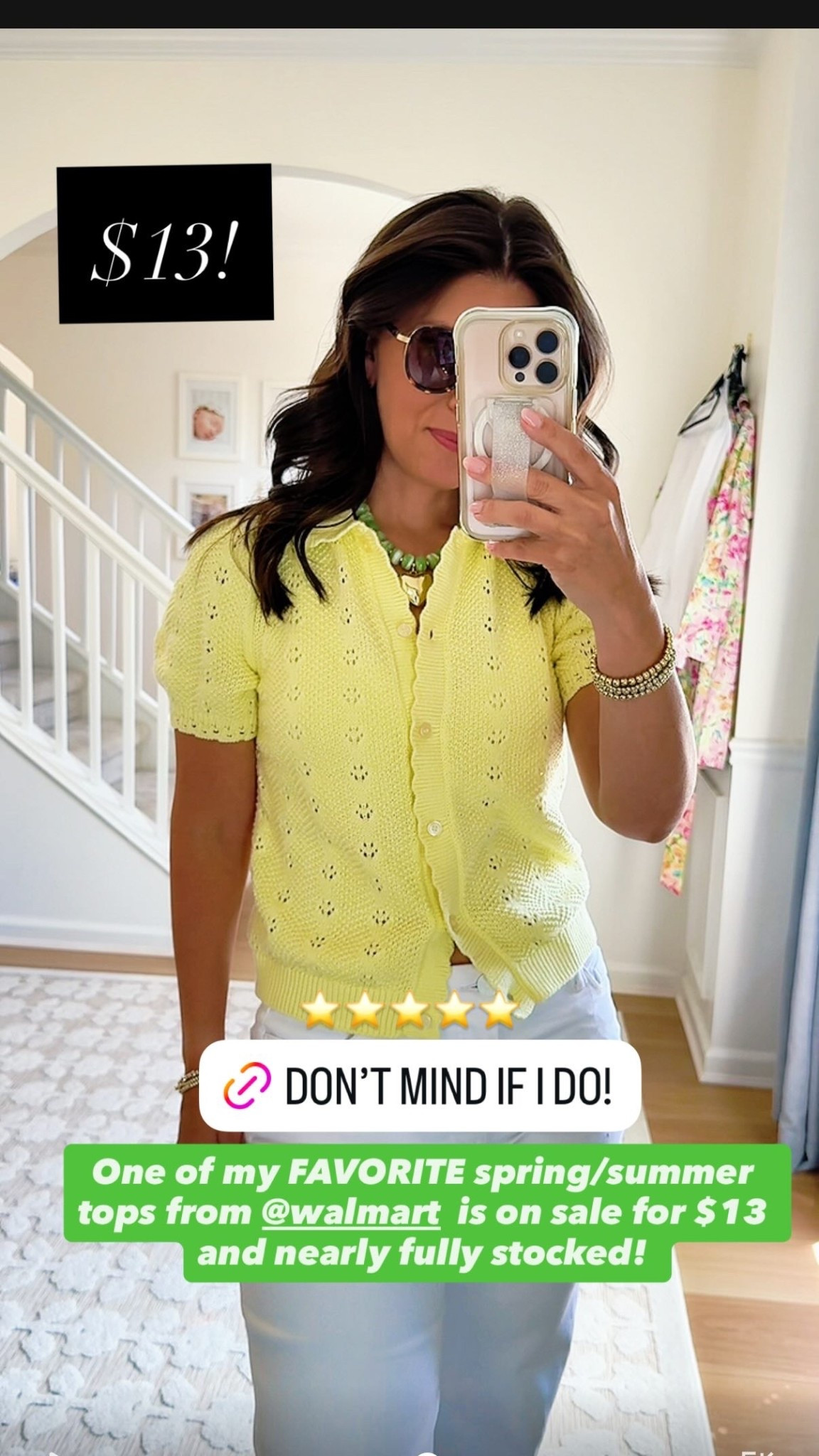 One of my FAVORITE spring/summer tops from @walmart  is on sale for $13 and nearly fully stocked! $13! ⭐️⭐️⭐️⭐️⭐️