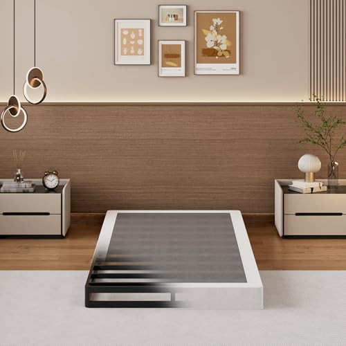 SHLAND Box Spring Twin Size 4 Inch Low Profile Metal Box Spring, Mattress Foundation Bed Base with Fabric Cover, Easy Assembly | Amazon (US)