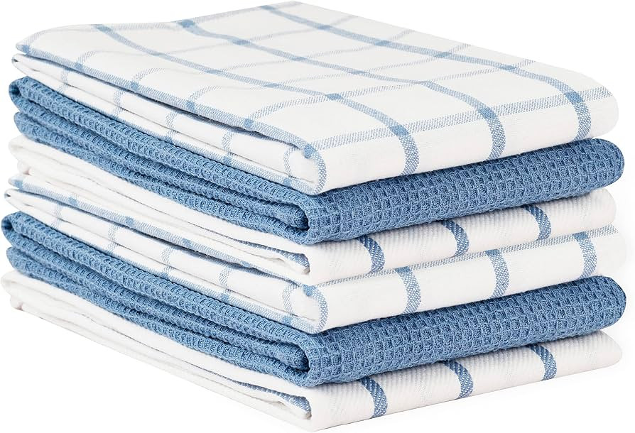 LANE LINEN Kitchen Towels Set - Pack of 6 Cotton Dish Cloths, 18”x 28”, Soft Kitchen Hand Tow... | Amazon (US)