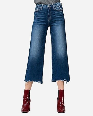 Flying Monkey Super High Waisted Wide Leg Cropped Jeans | Express