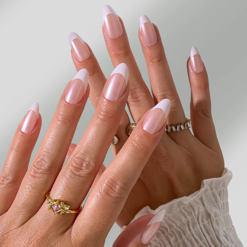 French Chrome Press On Nails | PaintLab