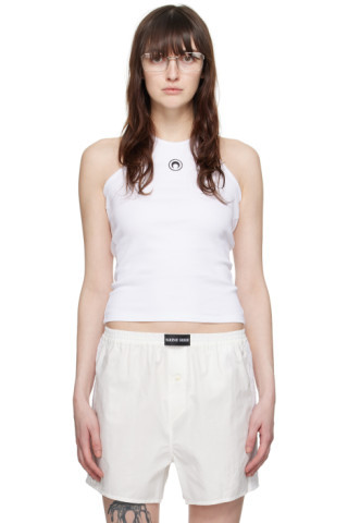White Ribbed Tank Top | SSENSE
