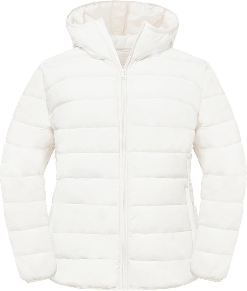 wantdo Women's Plus Size Lightweight Jackets Full-Zip Quilted Warm Jacket with Hood | Amazon (US)