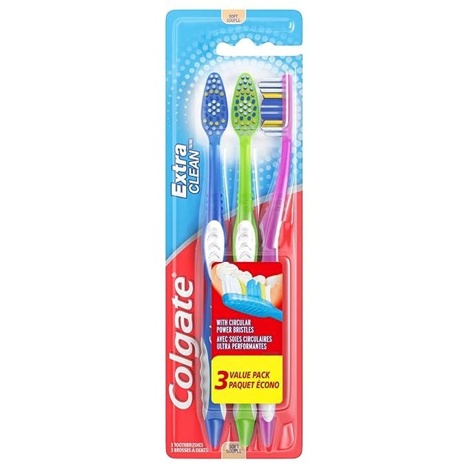 Colgate Extra Clean Full Head Toothbrush, Soft - 3 Count | Amazon (US)