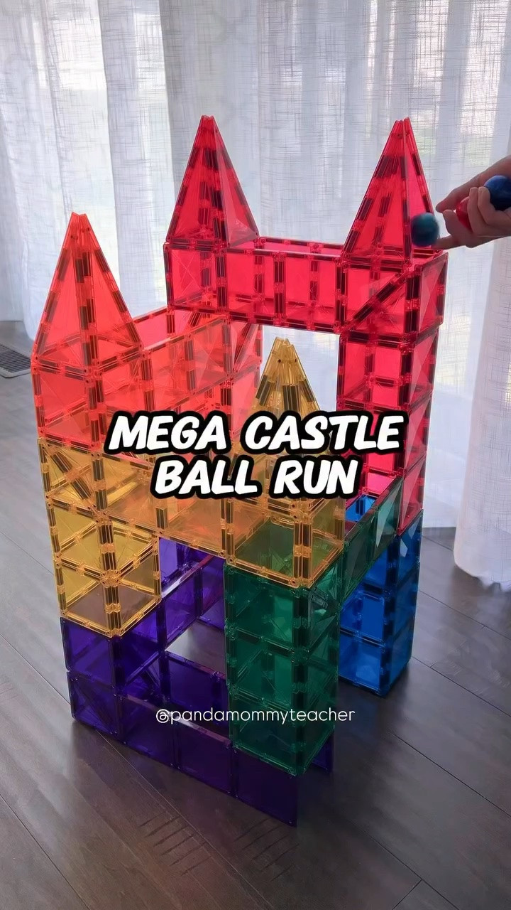 MEGA Castle Ball Run 🏰🎢
We took magnetic tiles to the next level with this giant castle ball run—towers, ramps, and nonstop action! So fun to build and even more fun to watch in motion.

The step-by-step picture instructions are included in my Magnetic Tiles Unlimited book. 

#magnetictiles #stemforkids #kidsactivities #learningthroughplay toddleractivities