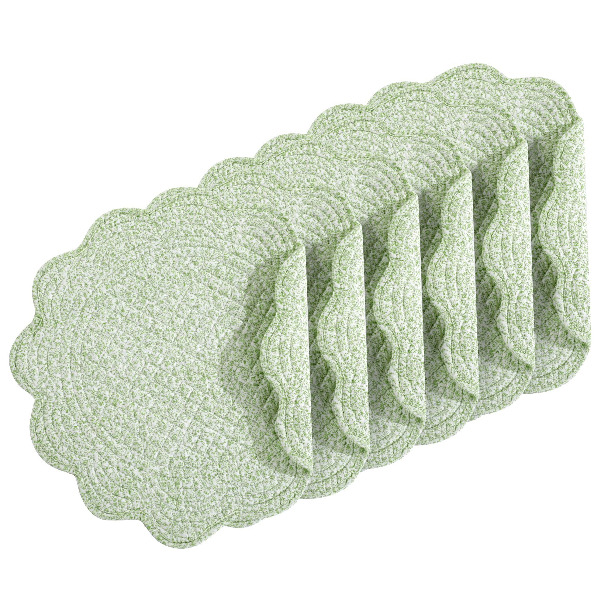 HOMBYS Quilted Placemats Set of 6 Washable Round Placemats for Kitchen Table-100% Cotton Fabric 1... | Amazon (US)