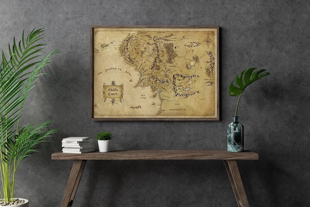 Middle Earth Antique Map Wall Decor,world Map Artwork,lord of the Rings, Movie Map,middle Earth P... | Etsy (US)