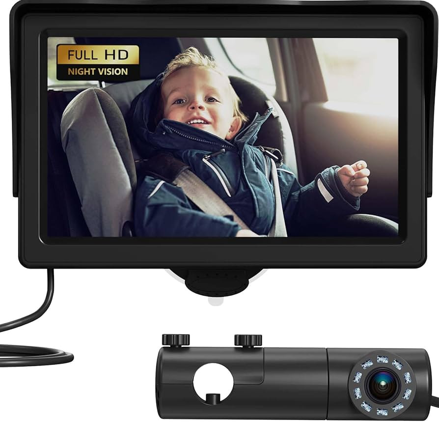 Baby Car Camera, HD Display Baby Car Mirror with Night Vision Feature, 4.3 inch Baby Car Camera w... | Amazon (US)