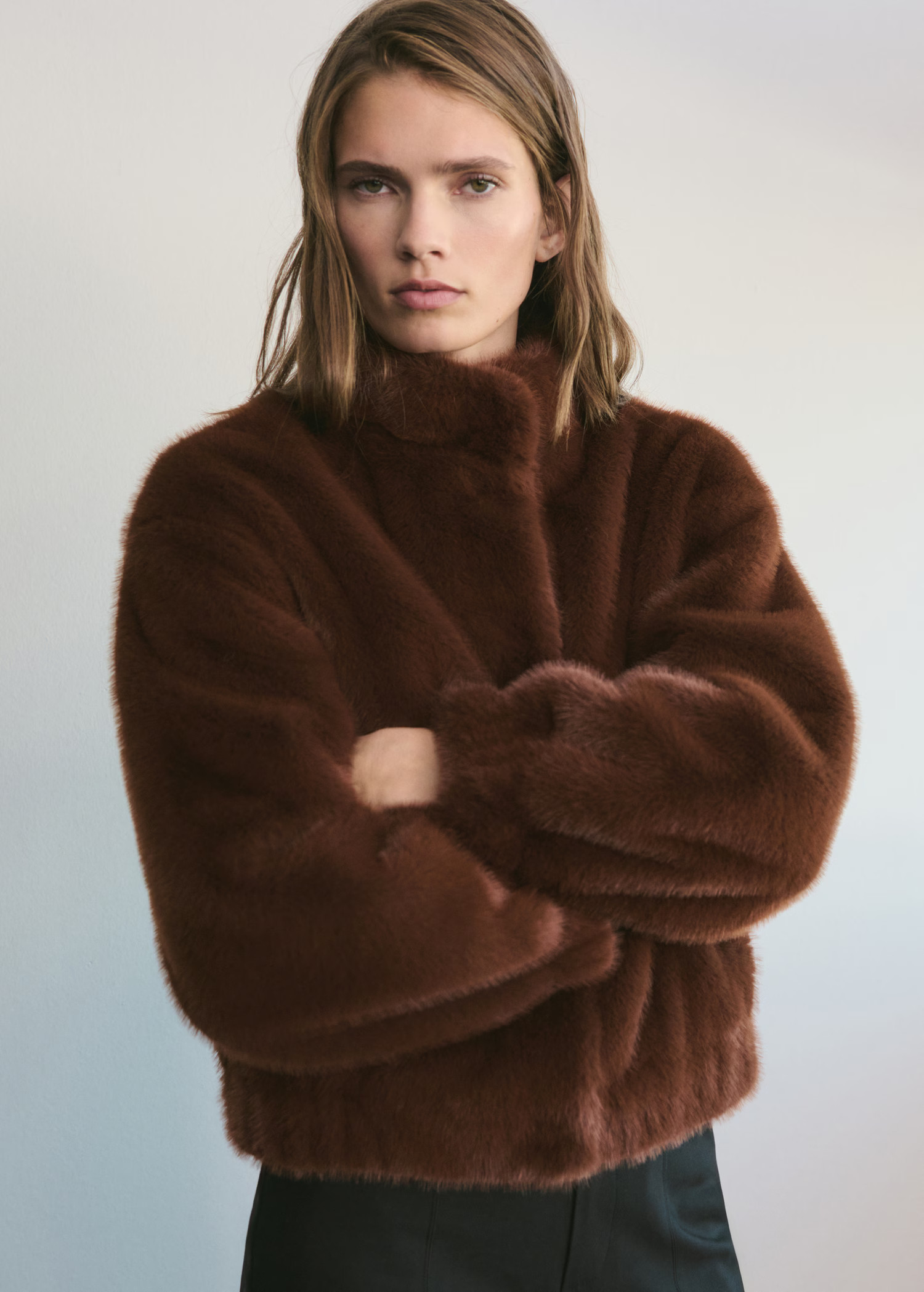 Faux-fur jacket with pockets - Women | MANGO USA | Mango (US/MX/AU)
