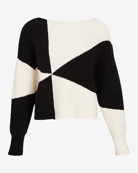 Color Block Cropped Sweater | Express