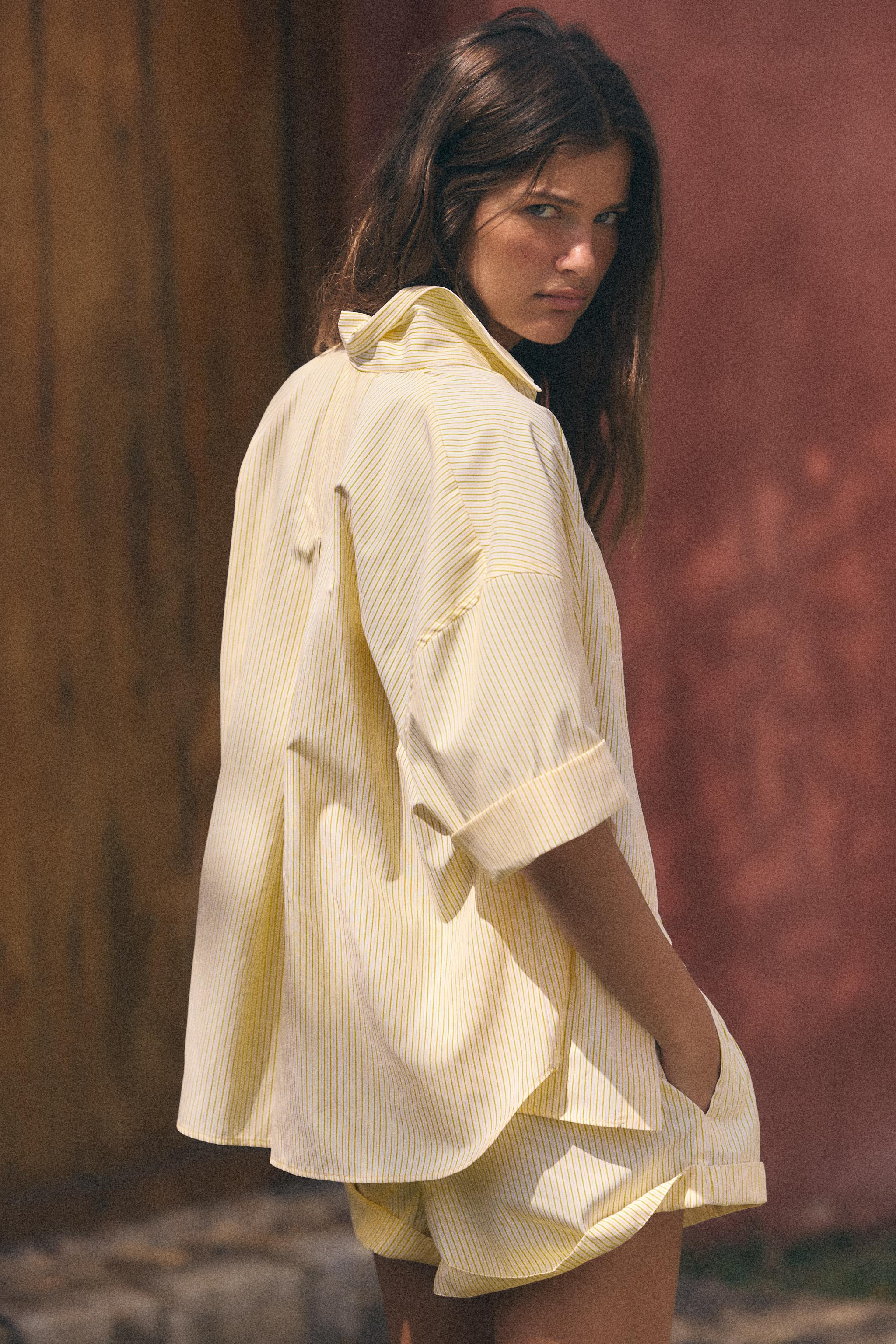 OVERSIZED STRIPED POPLIN SHIRT | Zara US