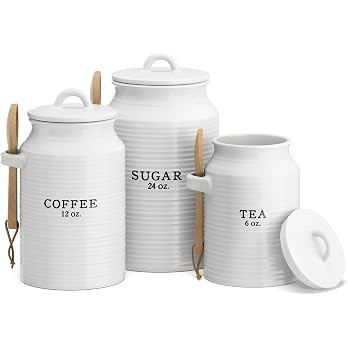 Barnyard Designs Canister Set for Kitchen Counter, Coffee Tea Sugar Container Ceramic Set, Decora... | Amazon (US)