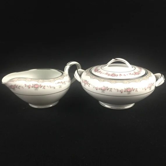 Vintage Lidded Sugar Bowl and Creamer Set by Noritake China | Etsy | Etsy (US)