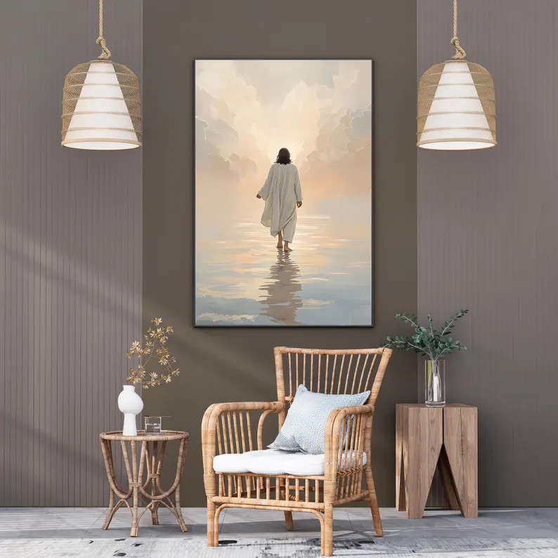 Jesus Walking on Water Print: Christian Bible Verse Art (Digital Download, PDF Files) | Etsy (US)