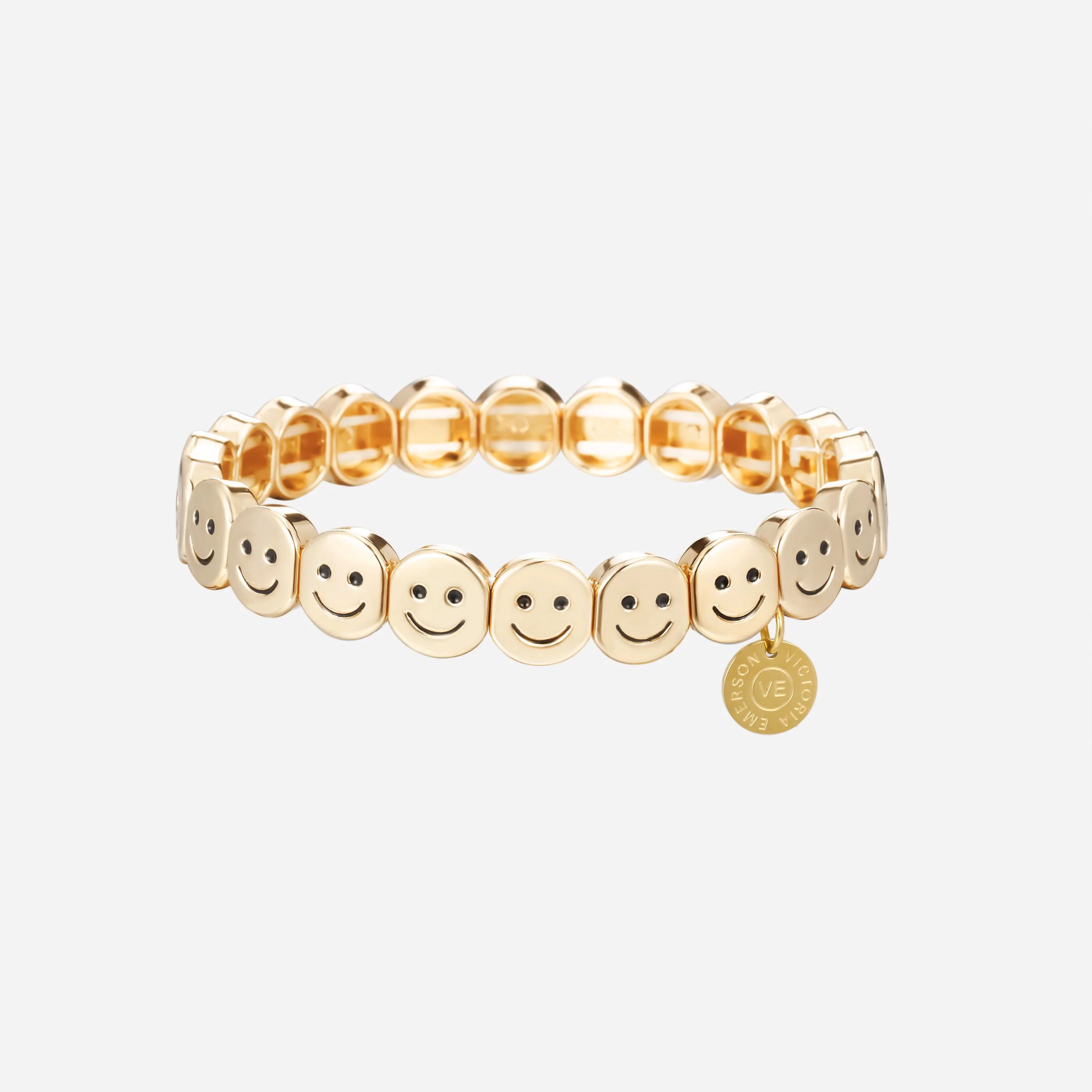 Gold Happy Face Bracelet | Victoria Emerson