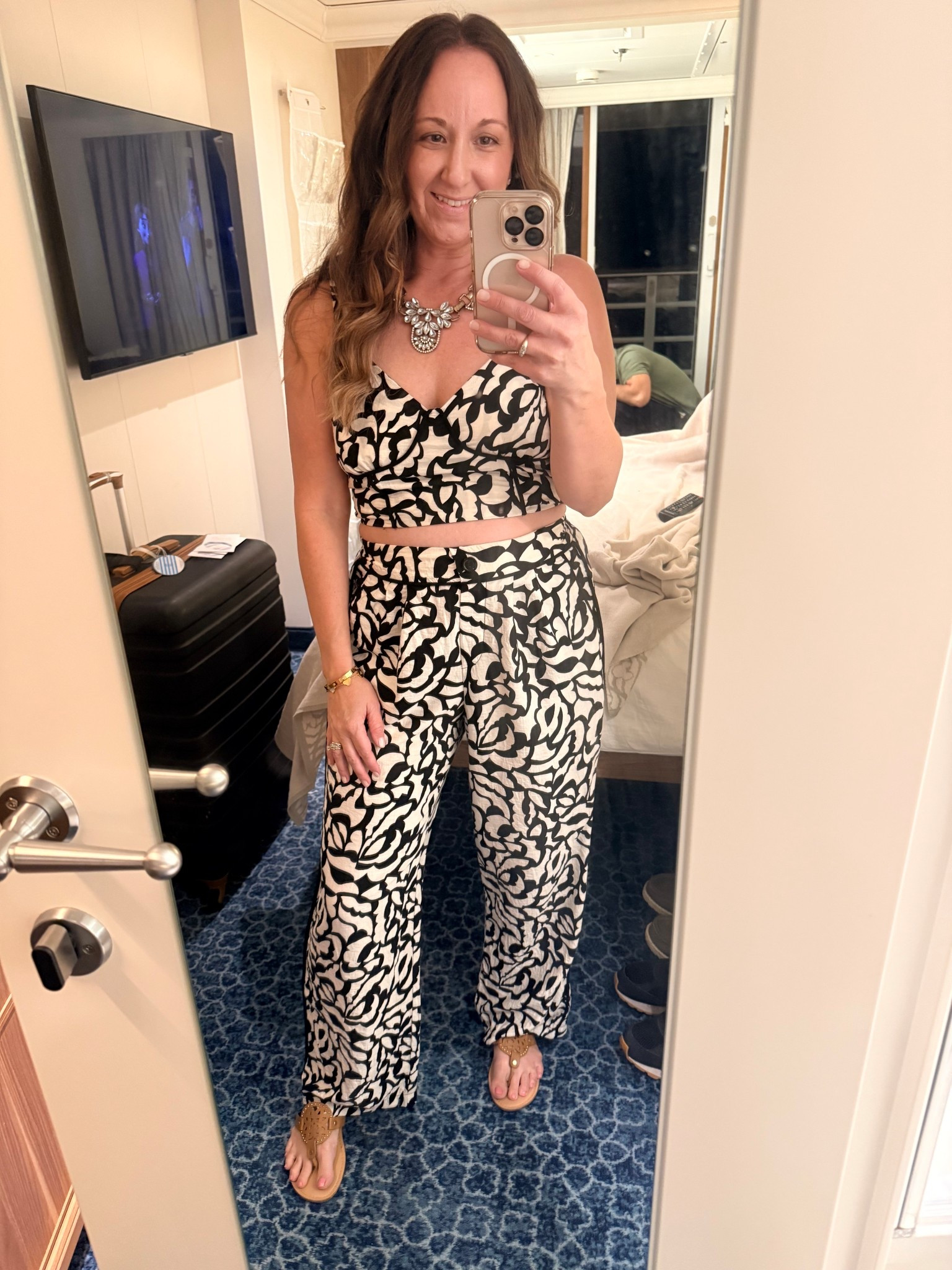 Night 2 – Cruise Dinner Look ✨
Easy, comfy & dressy — a fun set that still felt perfect for dinner on the ship. I couldn’t link my exact set but linked one similar🤍

#LTKTravel #LTKootd