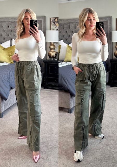 Cargo pants are back in style and I’m loving them!! They are so cute dressed up or down. And the comfort level is top notch!
Wearing a medium in these. Linked some similar bc these are almost sold out  

#LTKstyletip