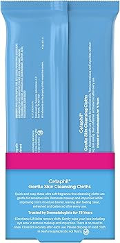 Cetaphil Face and Body Wipes, Gentle Skin Cleansing Cloths, 50 Count, Twin Pack, for Dry, Sensiti... | Amazon (US)
