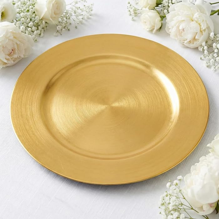 13inch Gold Charger Plates Set of 8,Chargers for Dinner Plates, | Amazon (US)