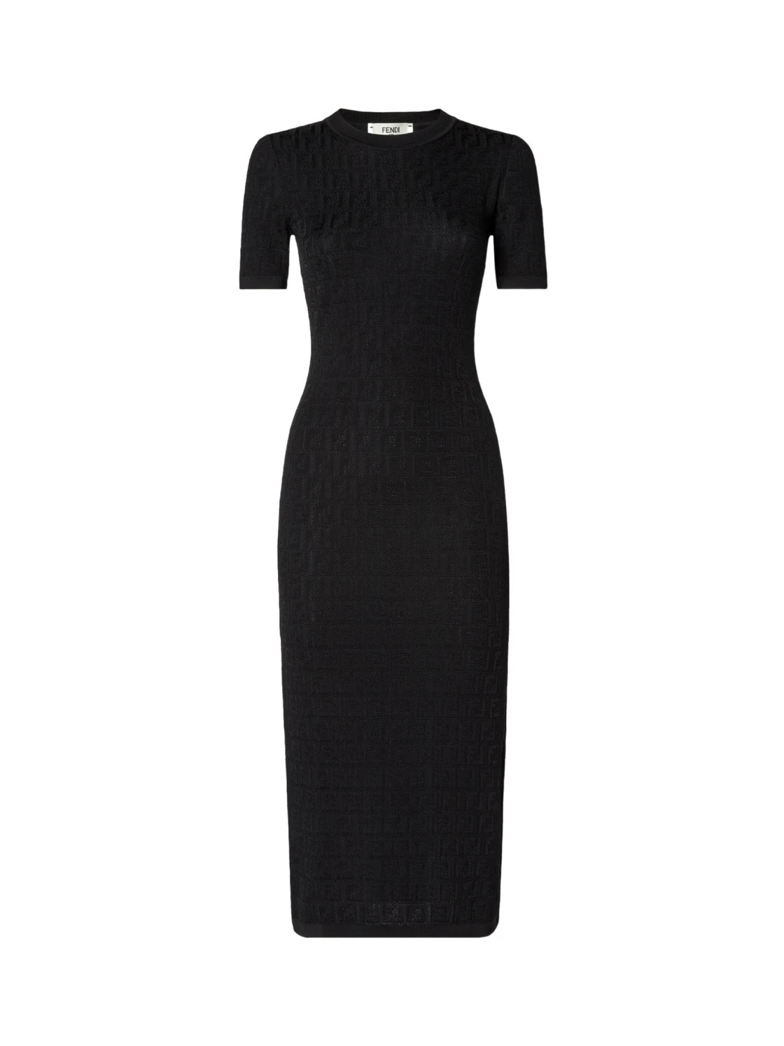 Black FF cotton and viscose dress | Senser US