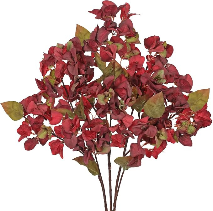 Briful Bougainvillea Artificial Flowers 5 Pack 27.5" Fake Bougainvillea Floral Stems Realistic Si... | Amazon (US)