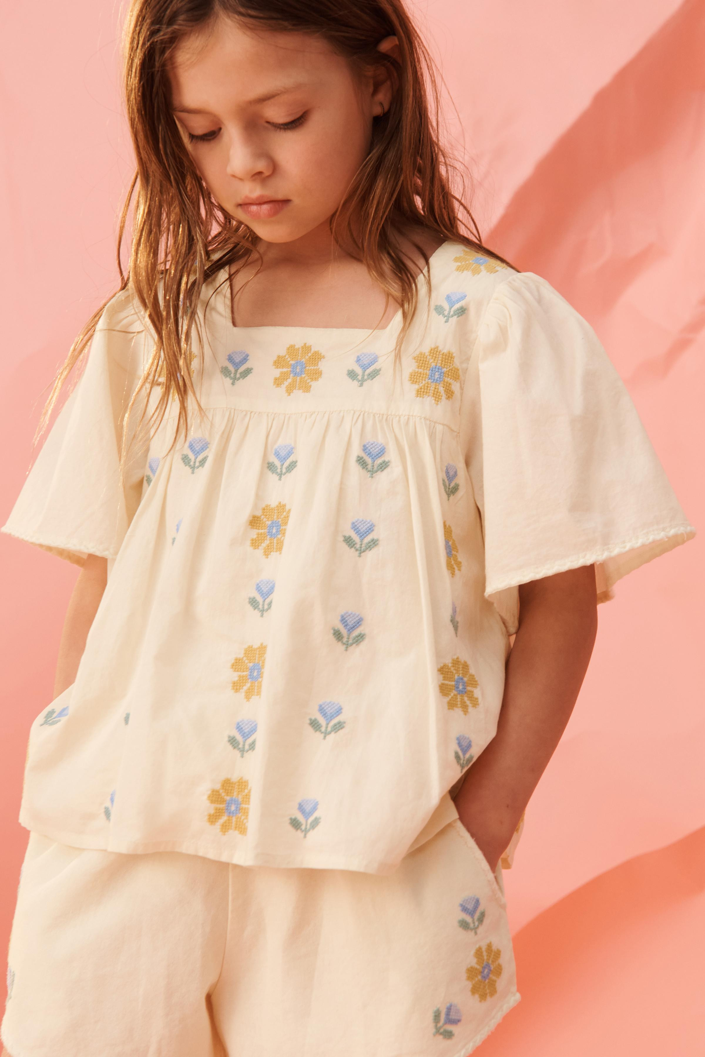 CROSS STITCH FLORAL EMBROIDERED BLOUSE LIMITED EDITION | Zara US
