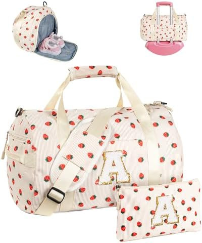 Teen Girl Gifts Trendy Stuff, Girls Gym Bag, Kids Personalized Weekend Duffel Bags with Shoe Comp... | Amazon (US)