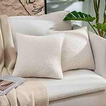 Amazon.com: MIULEE Pack of 2 Decorative New Luxury Series Style Dark Cream Faux Fur Throw Pillow ... | Amazon (US)