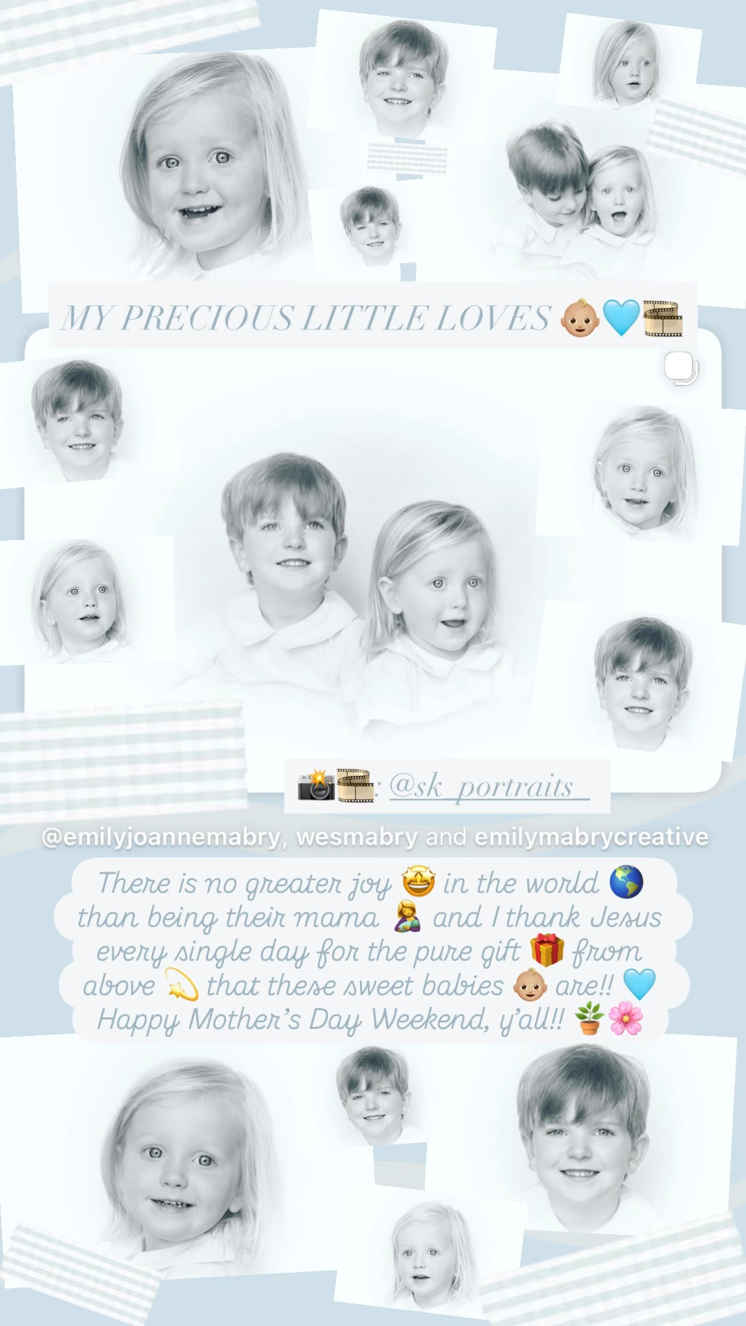 There is no greater joy 🤩 in the world 🌎 than being their mama 🤱 and I thank Jesus every single day for the pure gift 🎁 from above 💫 that these sweet babies 👶🏼 are!! 🩵 Happy Mother’s Day Weekend, y’all!! 🪴🌸